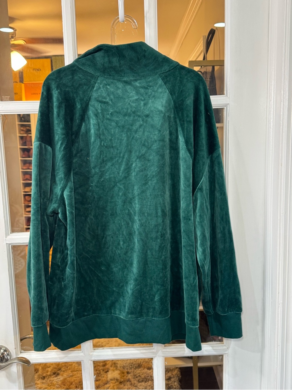 🦚 wild fable Dark Green Velour Quarter-Zip Pullover 🦚 - Picture 5 of 5
